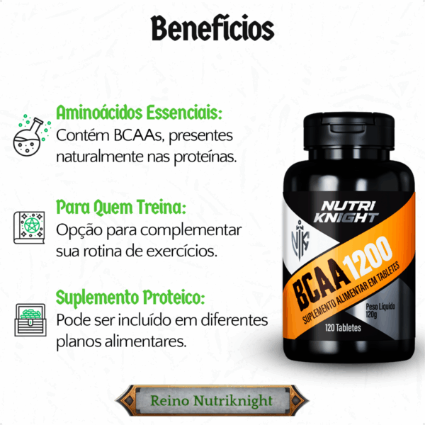 Kit 5 BCAA 1200 - 120 Tabletes Nutriknight - Imagem 3