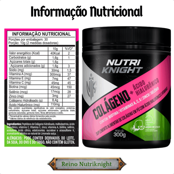 Colágeno + Ácido Hialurônico 300g - Limonada Suíça Nutriknight - Imagem 2