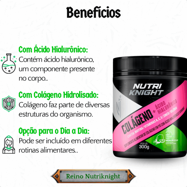 Colágeno + Ácido Hialurônico 300g - Limonada Suíça Nutriknight - Imagem 3