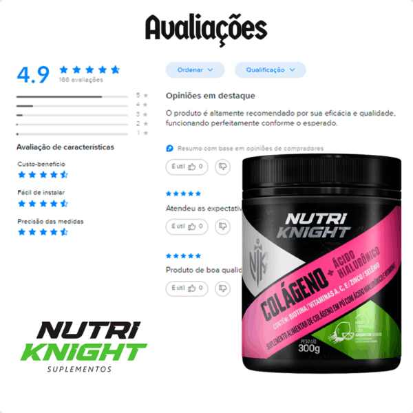 Colágeno + Ácido Hialurônico 300g - Limonada Suíça Nutriknight - Imagem 9