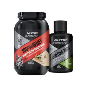 Kit 100% Whey Protein Concentrado 900g - Baunilha + L-Carnitina 2000 - Limonada Suíça Nutriknight
