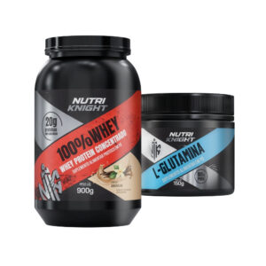 Kit 100% Whey Protein Concentrado 900g - Baunilha + L-Glutamina 150g Nutriknight