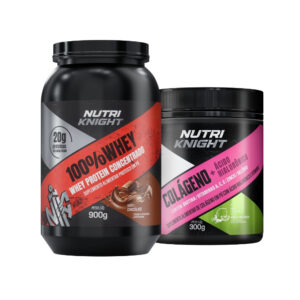 Kit 100% Whey Protein Concentrado 900g - Chocolate + Colágeno + Ácido Hialurônico - Limonada Suíça Nutriknight