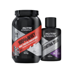Kit 100% Whey Protein Concentrado - Leitinho + L-Carnitina 2000 - Açaí com Guaraná Nutriknight