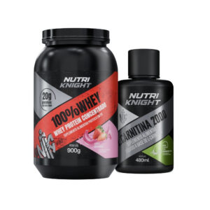Kit 100% Whey Protein Concentrado - Morango + L-Carnitina 2000 - Limonada Suíça Nutriknight