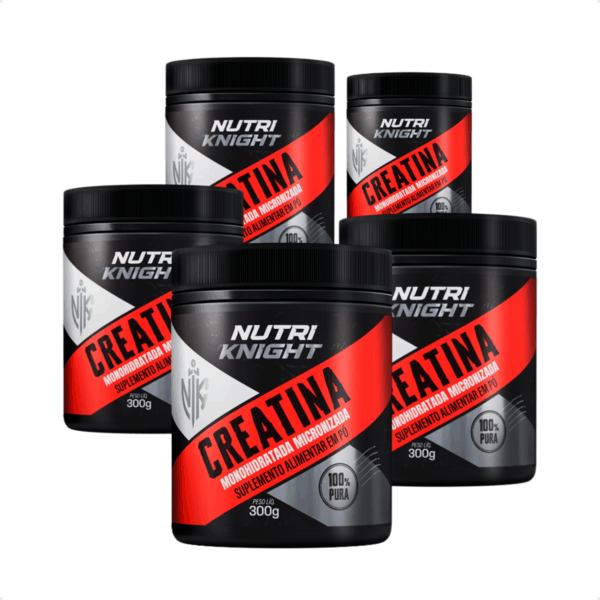 Kit 5 Creatina Monohidratada Pote 300g 100% Pura Nutriknight
