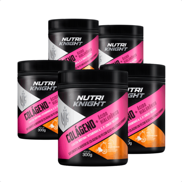 Kit 5 Colágeno + Ácido Hialurônico 300g - Laranja Nutriknight