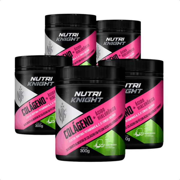 Kit 5 Colágeno + Ácido Hialurônico - Sabor Limonada Suíça Nutriknight
