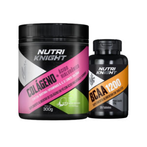 Kit BCAA 1200 120 Tabletes + Colágeno + Ácido Hialurônico - Limonada Suíça Nutriknight