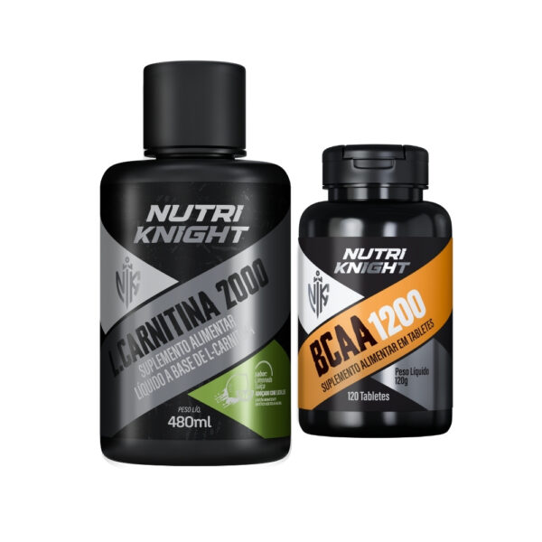 Kit BCAA 1200 120 Tabletes + L-Carnitina 2000 - Limonada Suíça Nutriknight