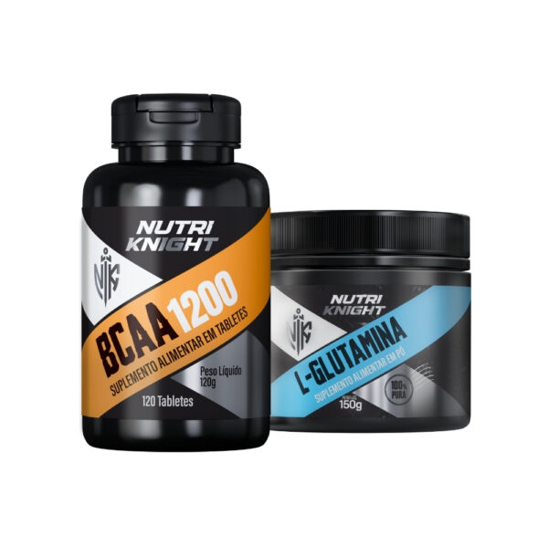 Kit BCAA 1200 120 Tabletes + L-Glutamina 150g Nutriknight