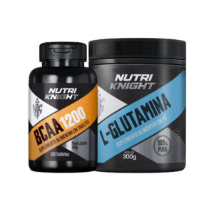 Kit BCAA 1200 120 Tabletes + L-Glutamina 300g Nutriknight