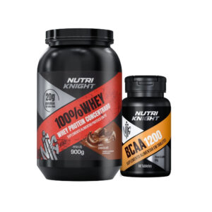 Kit BCAA 1200 60 Tabletes + Whey Protein 900g - Chocolate Nutriknight