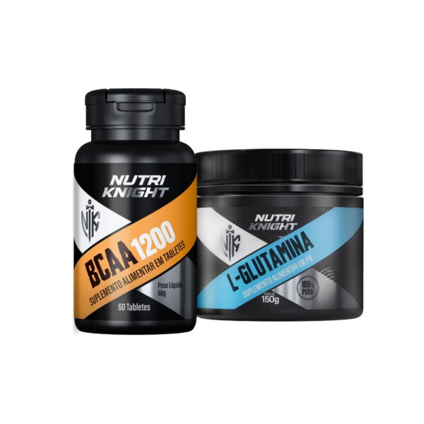 Kit BCAA 1200 60 Tabletes + L-Glutamina 150g Nutriknight