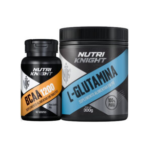 Kit BCAA 1200 60 Tabletes + L-Glutamina 300g Nutriknight