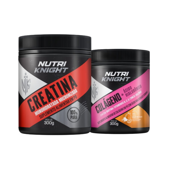 Kit Creatina 300g + Colágeno + Ácido Hialurônico - Laranja Nutriknight