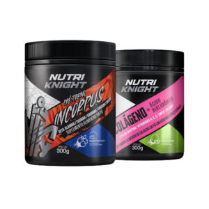 Kit Pré-Treino 300g - Blueberry + Colágeno + Ácido Hialurônico 300g - Limonada Suíça Nutriknight