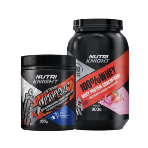 Kit Pré-Treino 300g - Blueberry + Whey Protein 900g - Morango Nutriknight