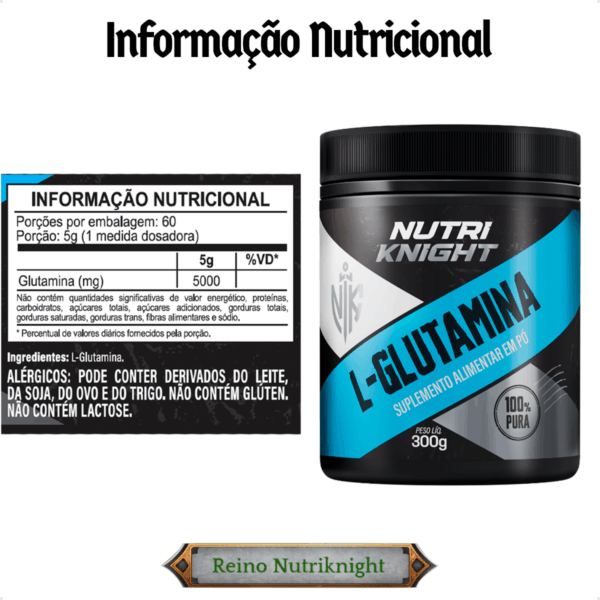 L-Glutamina 300g Nutriknight - Imagem 2