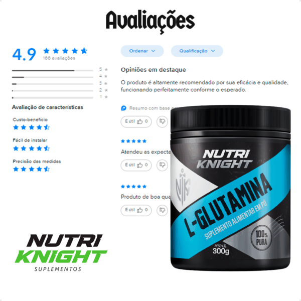 L-Glutamina 300g Nutriknight - Imagem 9