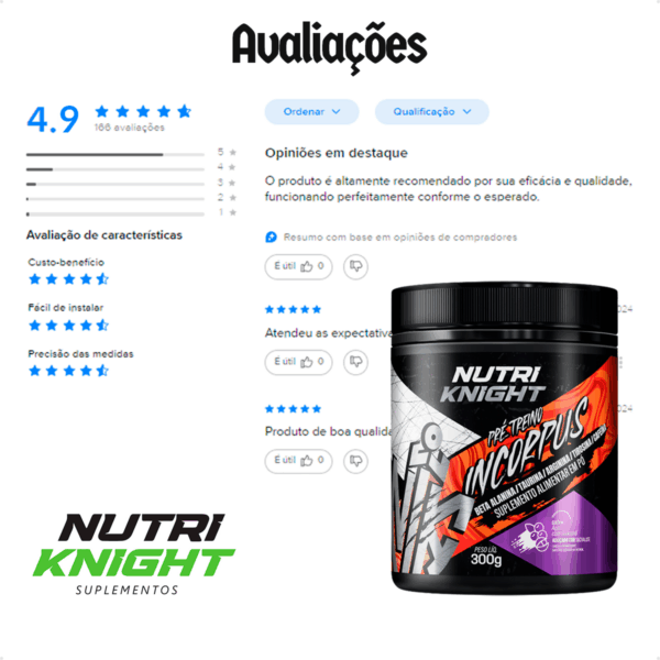 Pré-Treino 300g - Açaí com Guaraná Nutriknight - Imagem 9