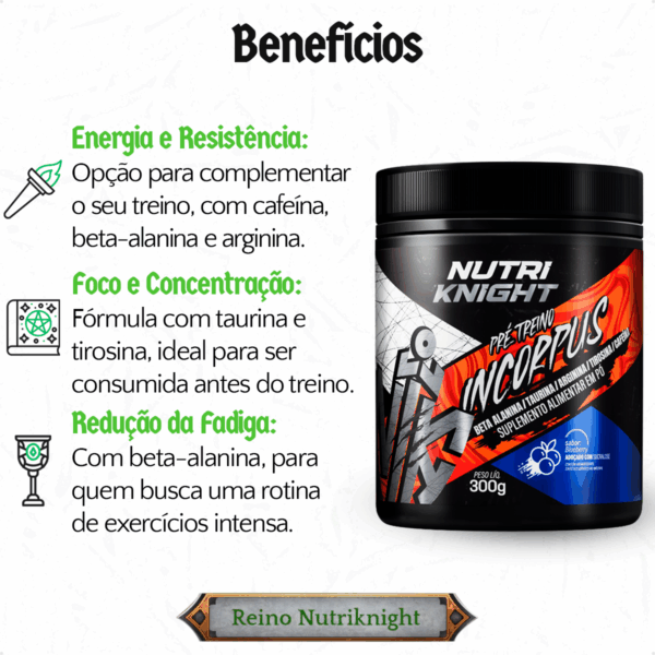 Pré-Treino 300g - Blueberry Nutriknight - Imagem 3