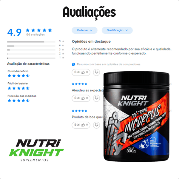 Pré-Treino 300g - Blueberry Nutriknight - Imagem 9