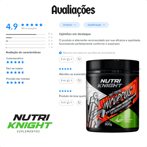 Pré-Treino 300g - Limonada Suíça Nutriknight - Imagem 9