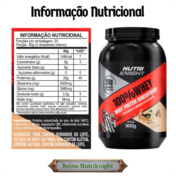 Whey Protein Premium 900g - Baunilha Nutriknight - Imagem 2