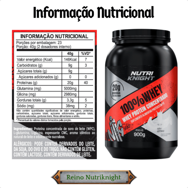 Whey Protein Premium 900g - Leitinho Nutriknight - Imagem 2