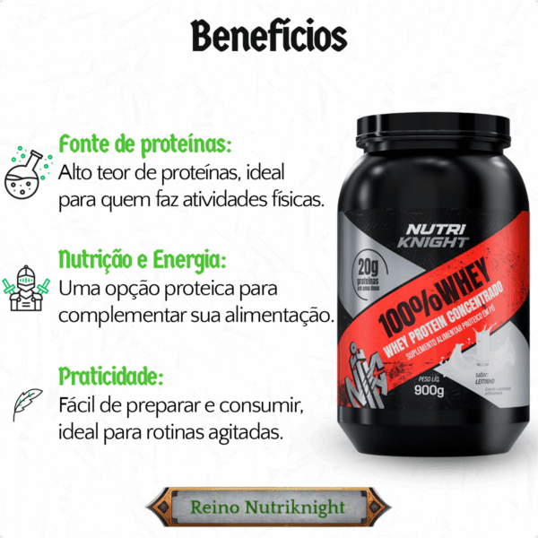 Whey Protein Premium 900g - Leitinho Nutriknight - Imagem 3