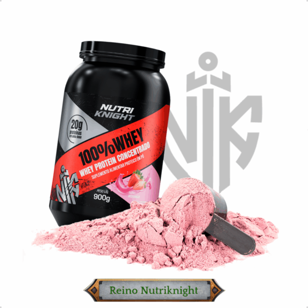 Whey Protein Premium 900g - Morango Nutriknight - Imagem 4