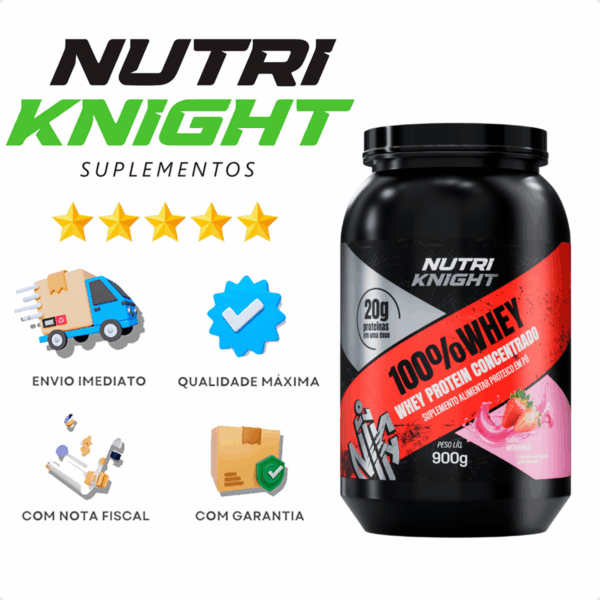 Whey Protein Premium 900g - Morango Nutriknight - Imagem 10