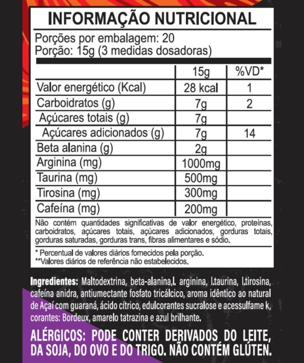 Kit Pré-Treino 300g - Açaí com Guaraná + BCAA 1200 60 Tabletes Nutriknight - Imagem 3