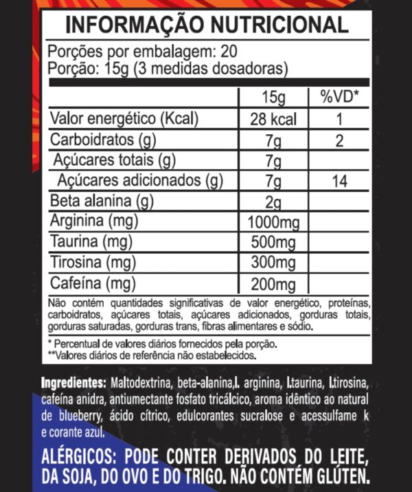 Kit Pré-Treino 300g - Blueberry + L-Glutamina 150g Nutriknight - Imagem 3