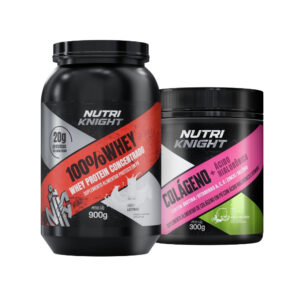Kit 100% Whey Protein Concentrado 900g - Leitinho + Colágeno + Ácido Hialurônico - Limonada Suíça Nutriknight