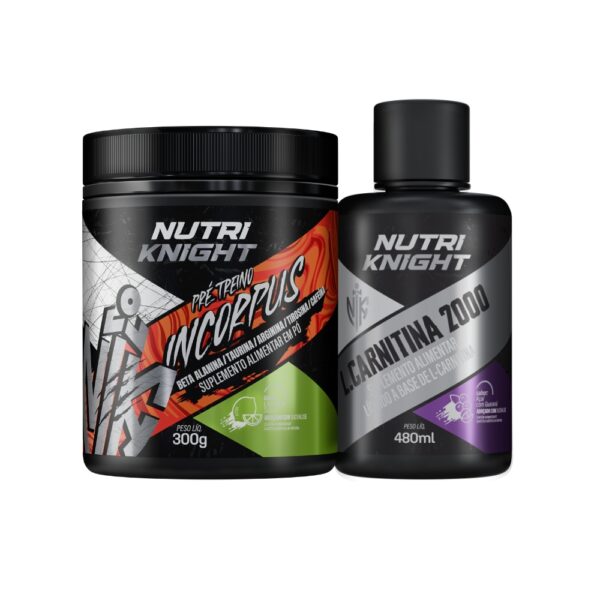Kit Pré-Treino 300g - Limonada Suíça + L-Carnitina 2000 - Açaí com Guaraná Nutriknight