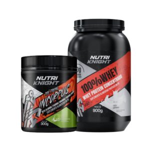 Kit Pré-Treino 300g - Limonada Suíça + 100% Whey Protein Concentrado 900g - Leitinho Nutriknight
