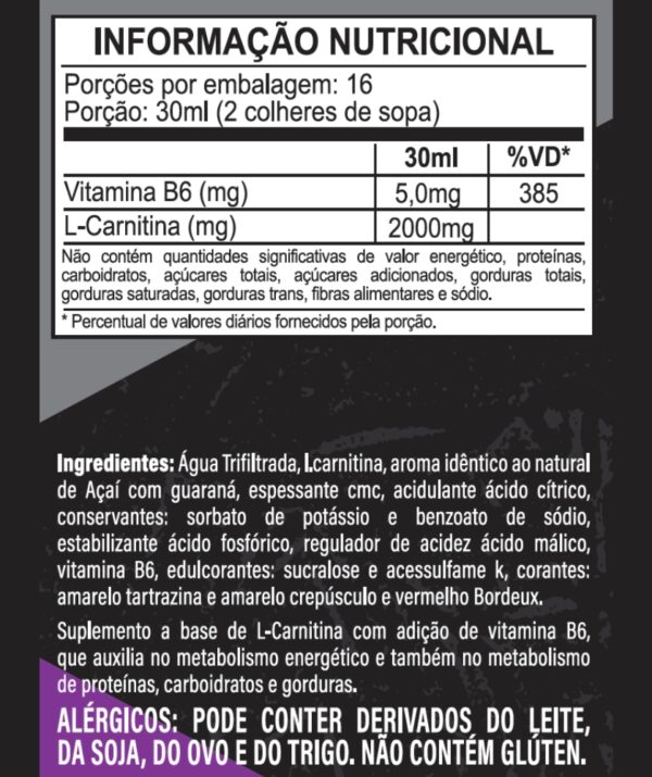 Kit 100% Whey Protein Concentrado 900g - Baunilha + L-Carnitina 2000 - Açaí com Guaraná Nutriknight - Imagem 2